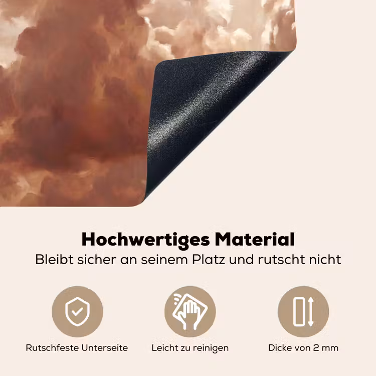 Wolken - Lucht - Natuur - Modern - Bruin Inductie beschemer met haakjes klein -ky-onderkant-de