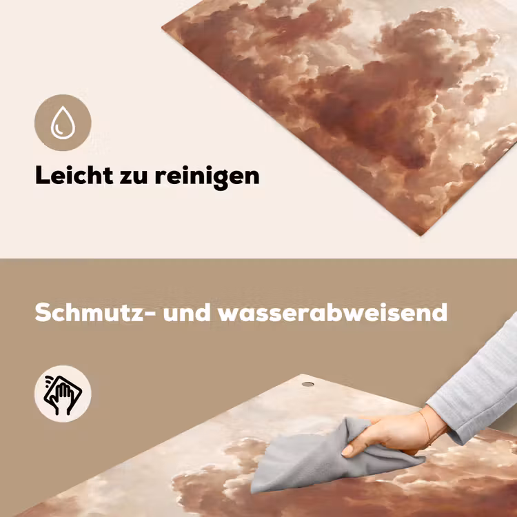 Wolken - Lucht - Natuur - Modern - Bruin Inductie beschemer met haakjes klein -ky-schoon-de