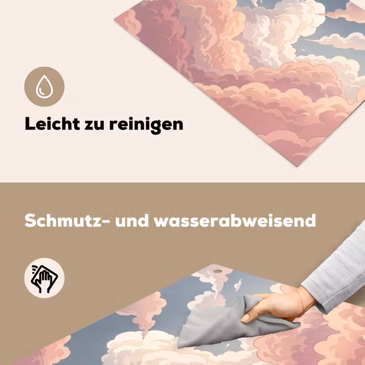 Wolken - Lucht - Natuur - Pastel - Roze Inductie beschemer met haakjes klein -ky-schoon-de