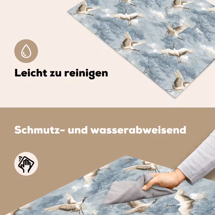 Wolken - Kraanvogels - Blauw Inductie beschemer met haakjes klein 777 -ky-schoon-de