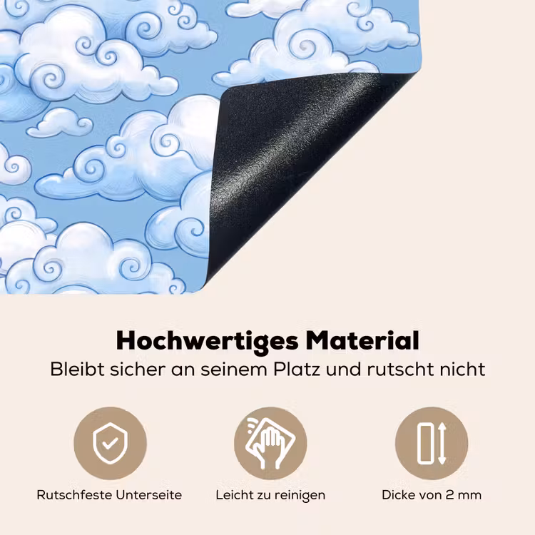 Wolken - Patroon - Hemel - Illustratie - Wit Inductie beschemer met haakjes klein -ky-onderkant-de