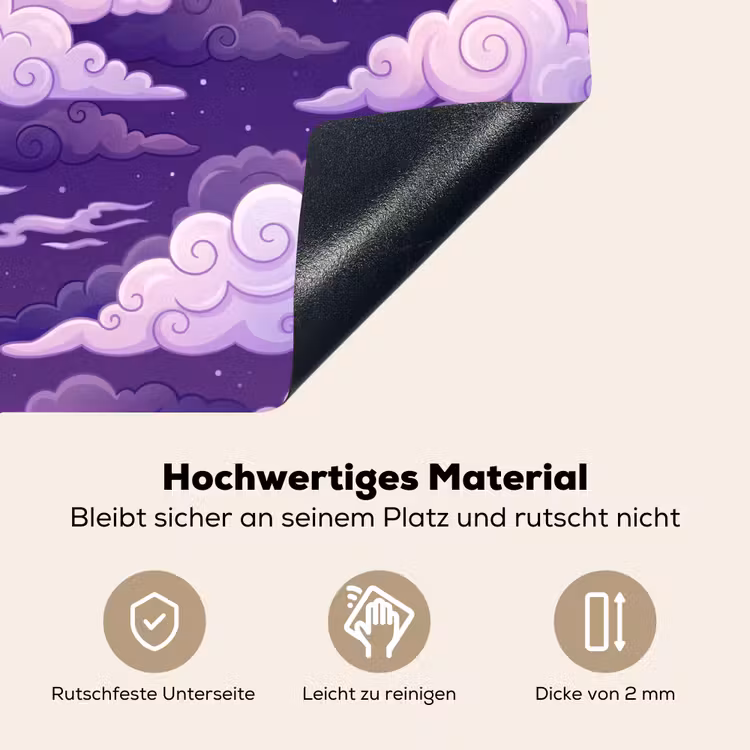 Wolken - Nacht - Natuur - Abstract - Paars Inductie beschemer met haakjes klein -ky-onderkant-de