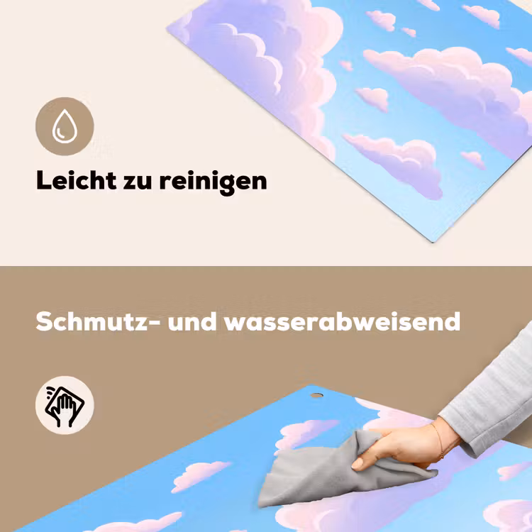 Wolken - Roze - Blauw - Natuur - Modern Inductie beschemer met haakjes klein -ky-schoon-de