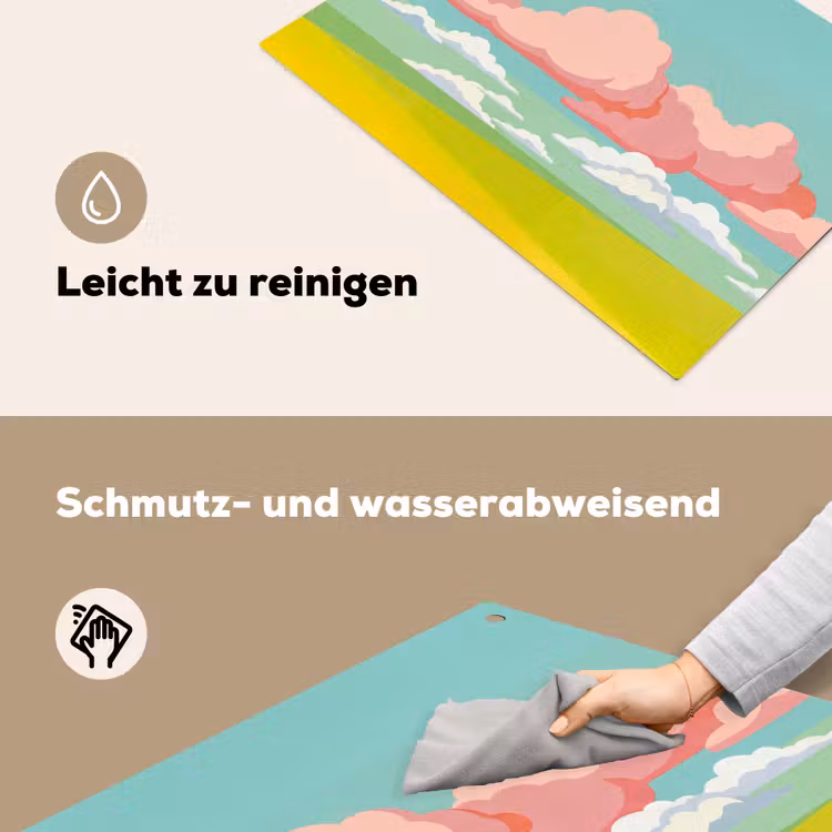 Wolken - Roze - Natuur - Modern - Pastel Inductie beschemer met haakjes klein -ky-schoon-de