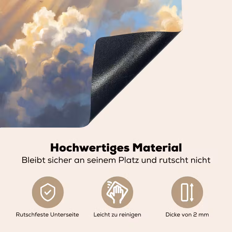 Wolken - Zonnestralen - Natuur - Abstract - Blauw Inductie beschemer met haakjes klein -ky-onderkant-de