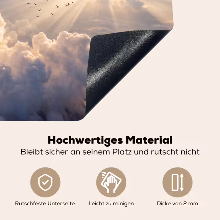 Wolken - Zonnestralen - Natuur - Wit Inductie beschemer met haakjes klein -ky-onderkant-de
