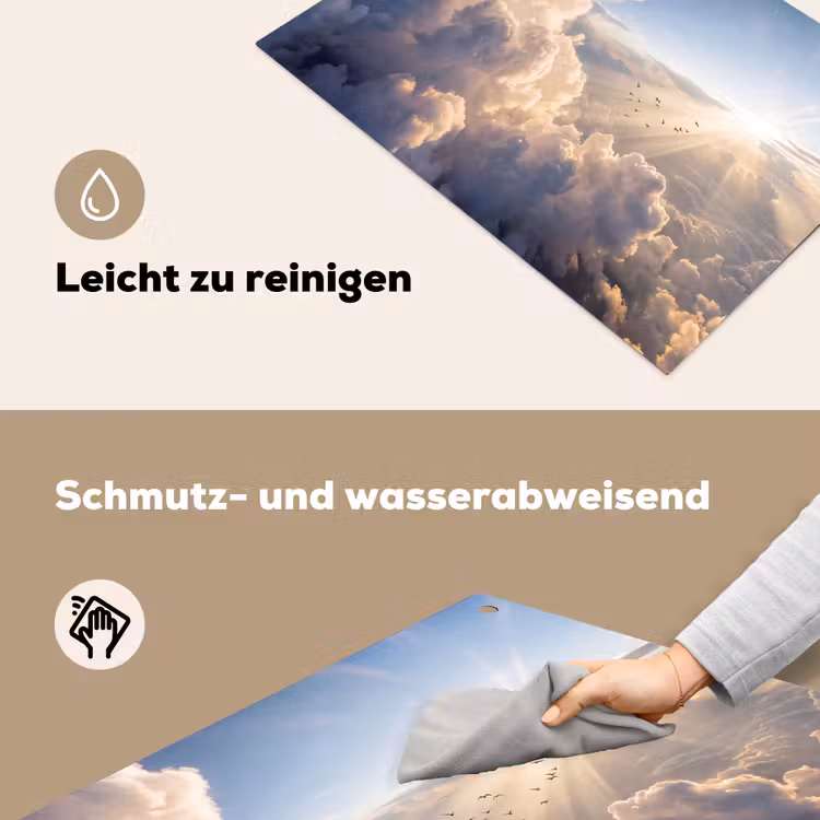 Wolken - Zonnestralen - Natuur - Wit Inductie beschemer met haakjes klein -ky-schoon-de