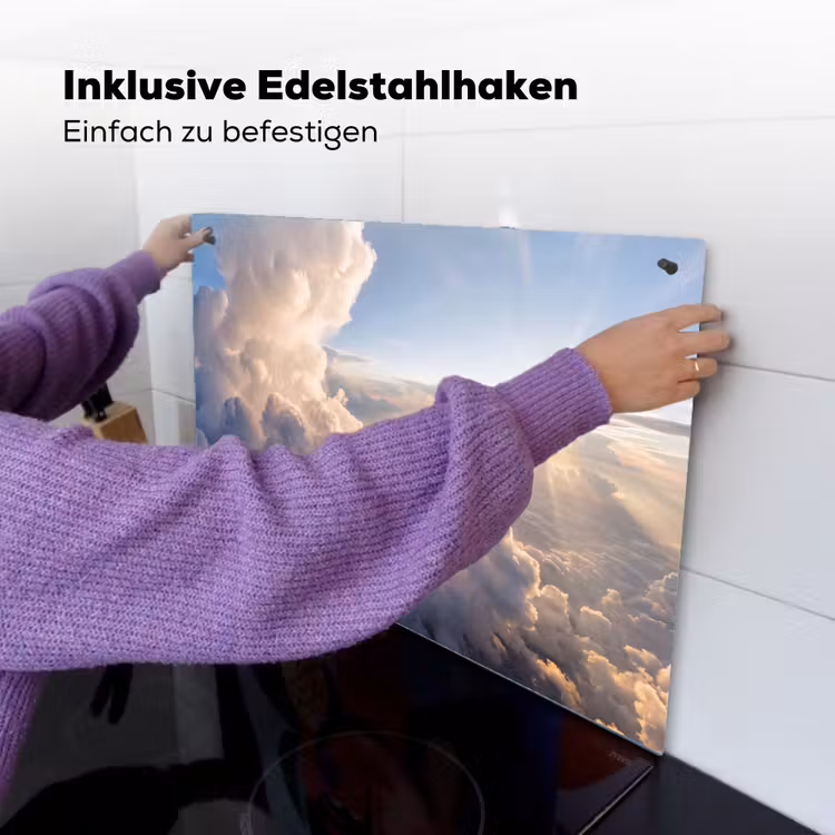 Wolken - Zonnestralen - Natuur - Wit Inductie beschemer met haakjes klein -ky-ophangen-de