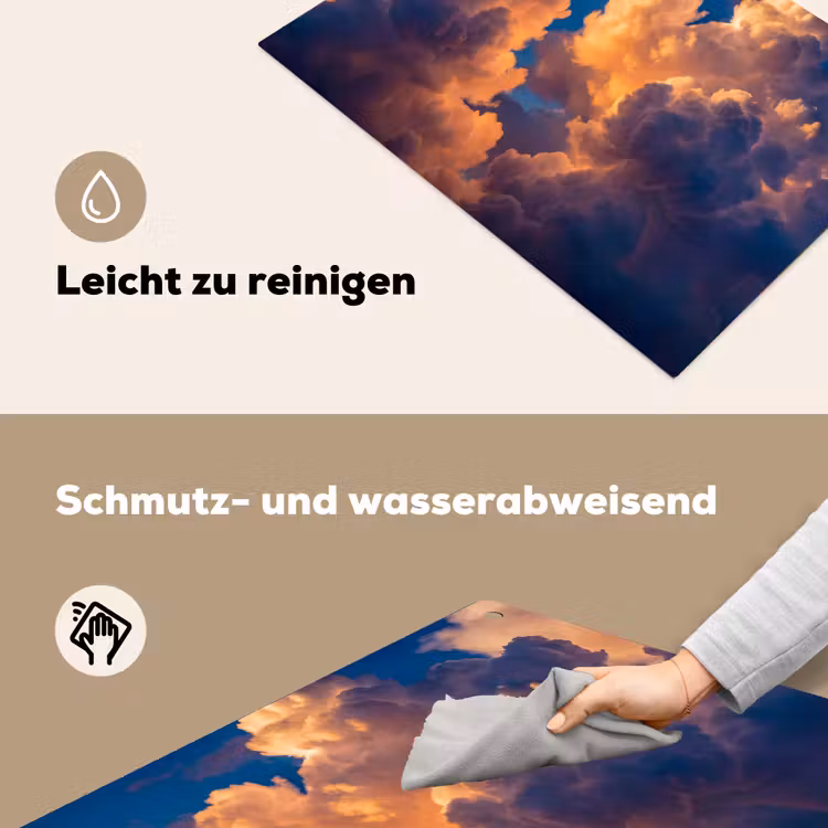 Wolken - Zonsondergang - Natuur - Oranje - Blauw Inductie beschemer met haakjes klein -ky-schoon-de
