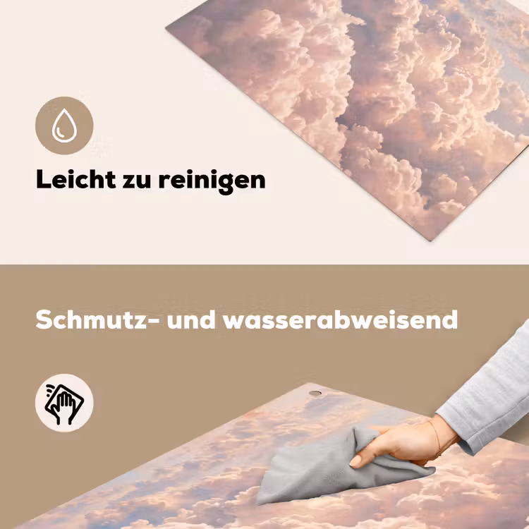 Wolken - Zonsondergang - Natuur - Pastel - Roze Inductie beschemer met haakjes klein -ky-schoon-de