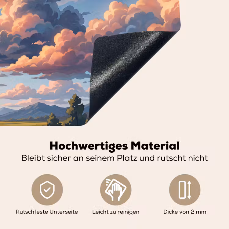 Wolken - Daghemel - Natuur - Illustratie - Oranje Inductie beschemer met haakjes klein -ky-onderkant-de