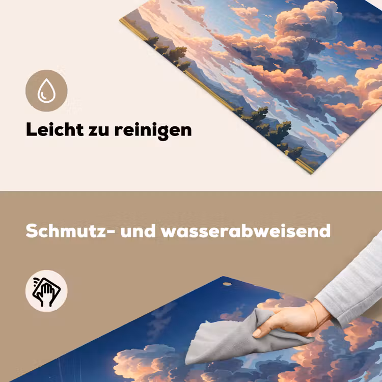 Wolken - Daghemel - Natuur - Illustratie - Oranje Inductie beschemer met haakjes klein -ky-schoon-de
