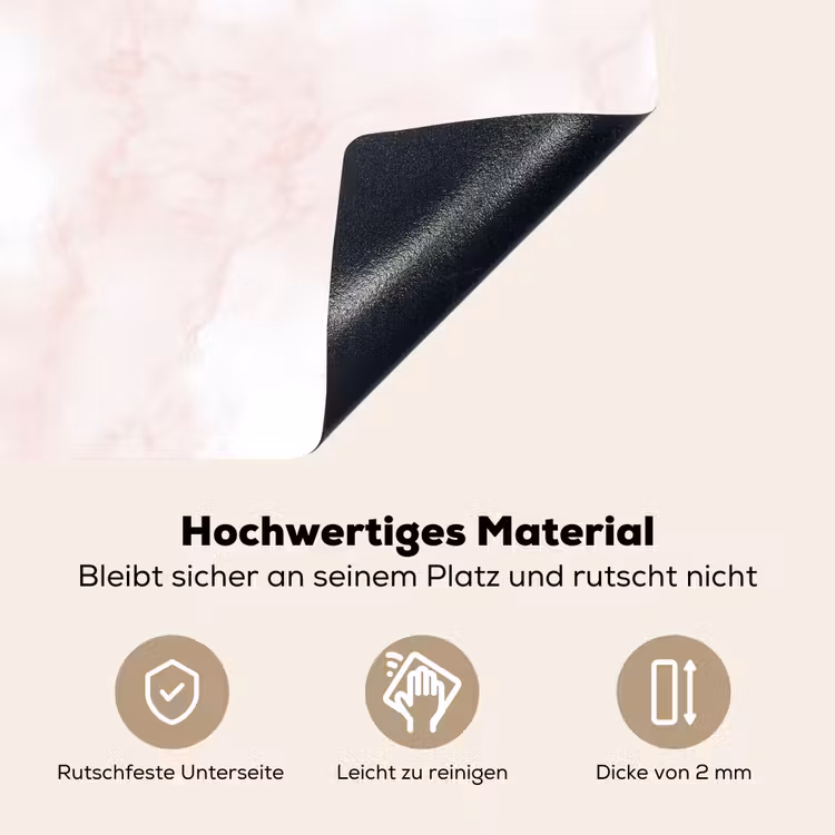 Wolkenstructuur - Roze - Marmer Inductie beschemer met haakjes klein 777 -ky-onderkant-de