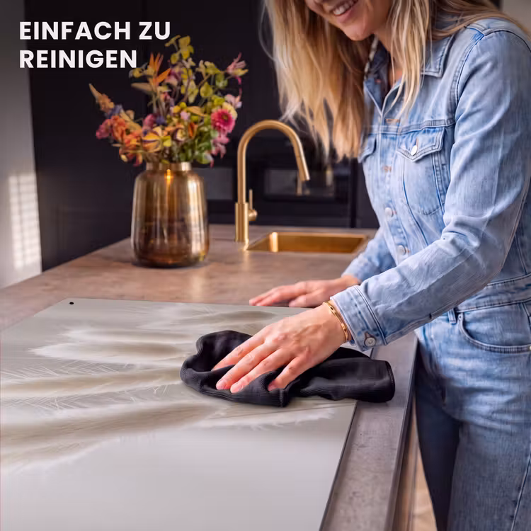 2-in-1 Herdabdeckplatte & Spritzschutz - Wollige Weichheit - Wollige Zachtheid Inductie beschemer met haakjes klein
