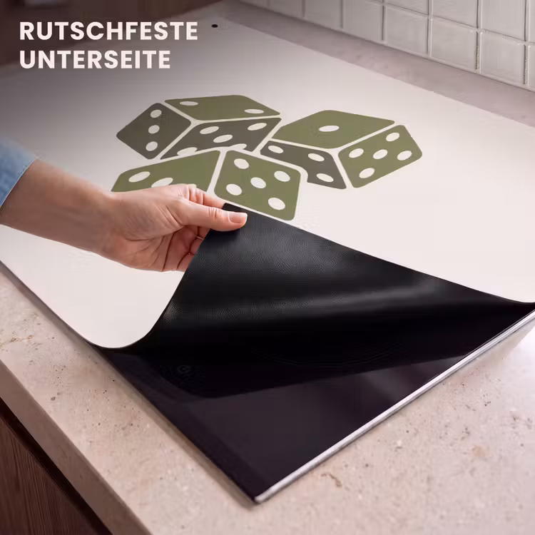 Dobbelsteen - Spel - Groen - Abstract Inductie beschemer met haakjes klein -ky-onderkant-de