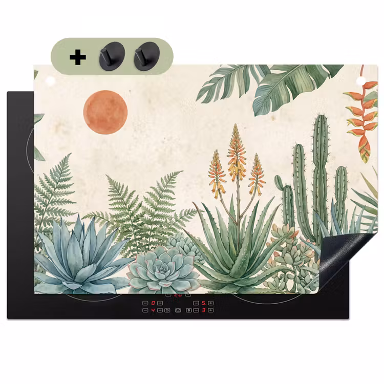 Woestijn - Planten - Groen Inductie beschemer met haakjes klein -3d