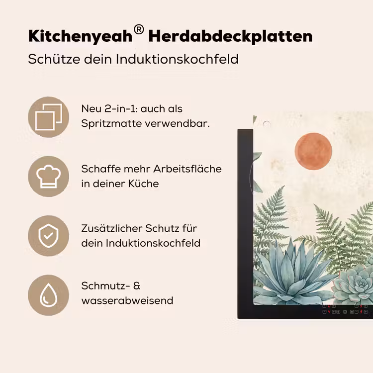 Woestijn - Planten - Groen Inductie beschemer met haakjes klein -ky-usp-de