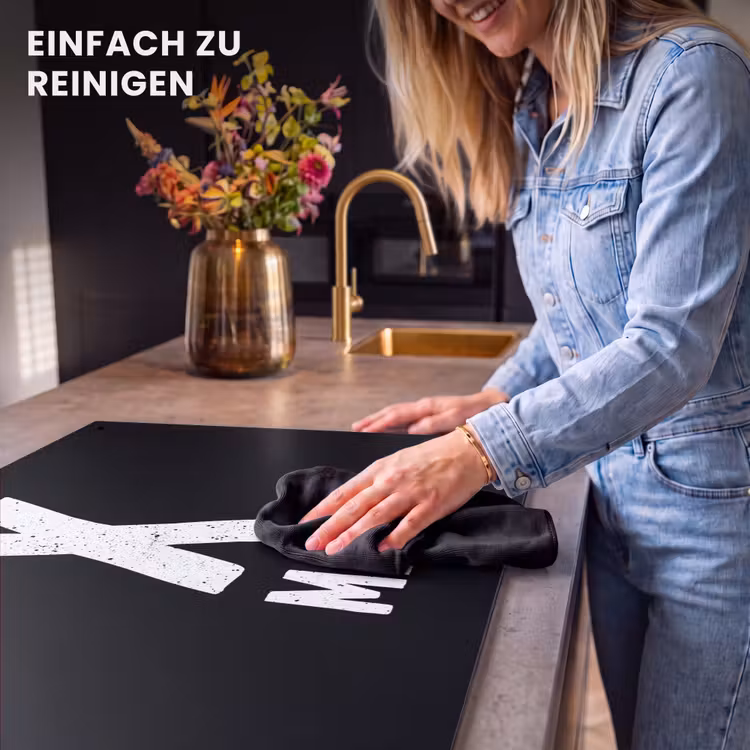 2-in-1 Herdabdeckplatte & Spritzschutz - Xmas - Weihnachten - Schwarz - Vintage - Zitate - Xmas - Kerst - Zwart - Vintage - Quotes Inductie beschemer met haakjes klein