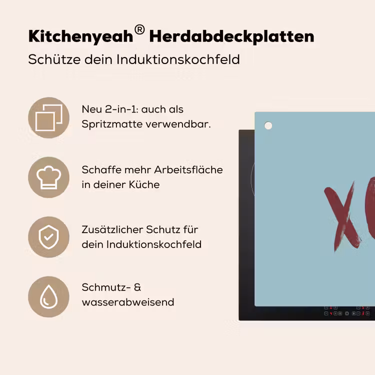 XOXO - Blauw - Rood Inductie beschemer met haakjes klein -ky-usp-de
