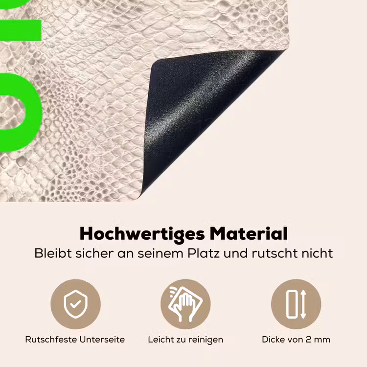 YOLO - Groen - Neon - Slangenprnt Inductie beschemer met haakjes klein -ky-onderkant-de