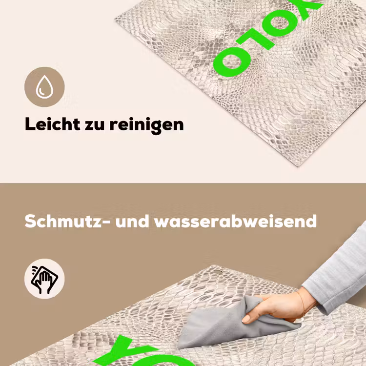 YOLO - Groen - Neon - Slangenprnt Inductie beschemer met haakjes klein -ky-schoon-de