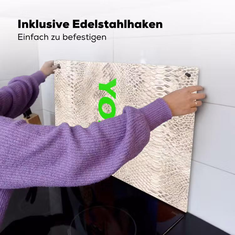 YOLO - Groen - Neon - Slangenprnt Inductie beschemer met haakjes klein -ky-ophangen-de