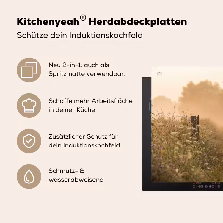Hek - Natuur - Mist - Veld Inductie beschemer met haakjes klein -ky-usp-de
