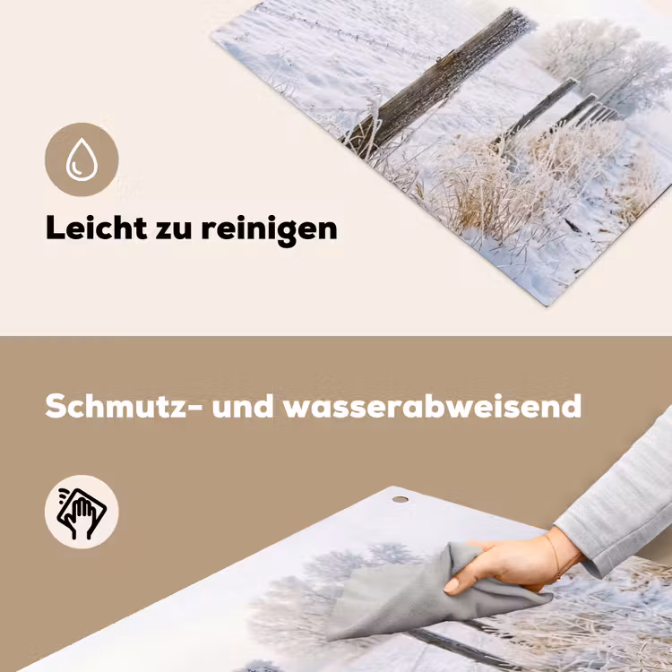 Hek - Sneeuw - Mist - Platteland - Nostalgisch Inductie beschemer met haakjes klein -ky-schoon-de