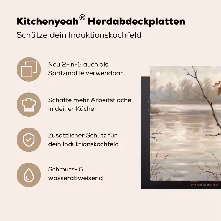 Winterkoninkje - Tak - Rivier - Natuur - Sfeervol Inductie beschemer met haakjes klein -ky-usp-de