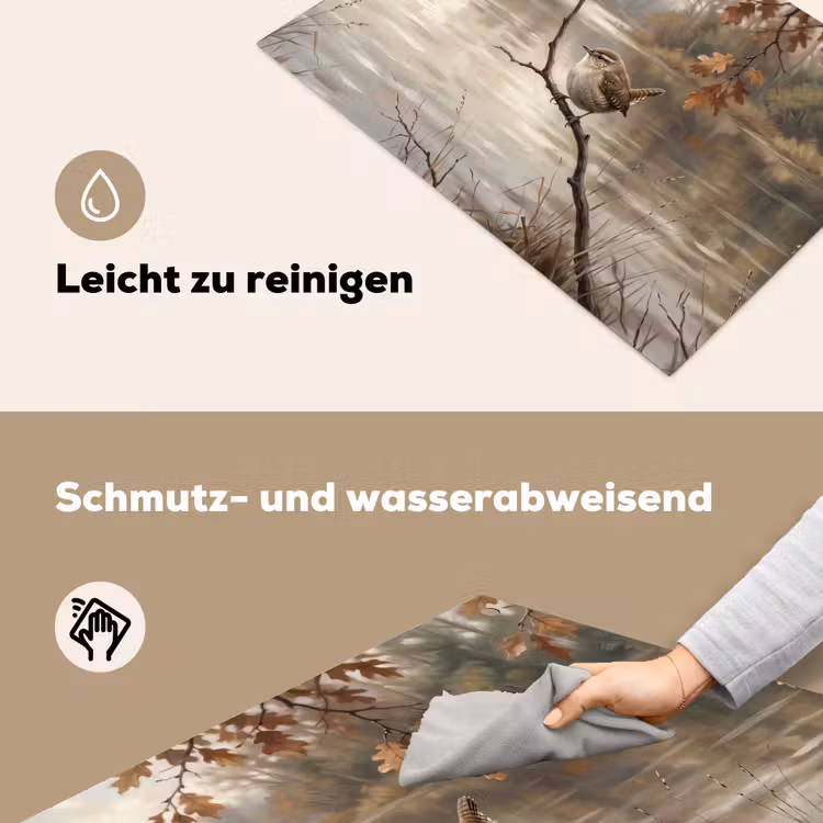 Winterkoninkje - Tak - Rivier - Natuur - Sfeervol Inductie beschemer met haakjes klein -ky-schoon-de