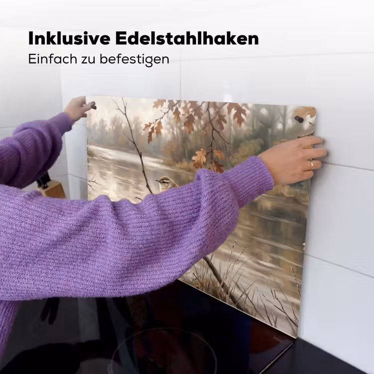 Winterkoninkje - Tak - Rivier - Natuur - Sfeervol Inductie beschemer met haakjes klein -ky-ophangen-de