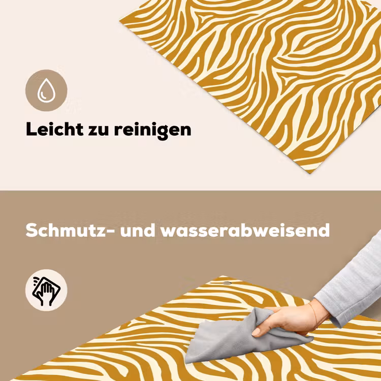 Zebra - Klassiek - Oker - Geel Inductie beschemer met haakjes klein 777 -ky-schoon-de