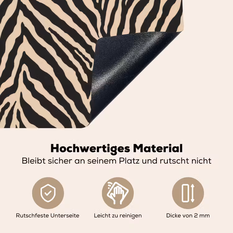Zebra - Klassiek - Zwart Inductie beschemer met haakjes klein 777 -ky-onderkant-de