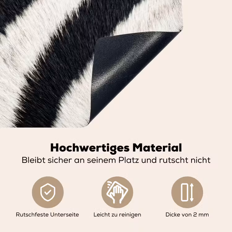 Zebra - Vacht - Klassiek - Zwart - Wit Inductie beschemer met haakjes klein -ky-onderkant-de