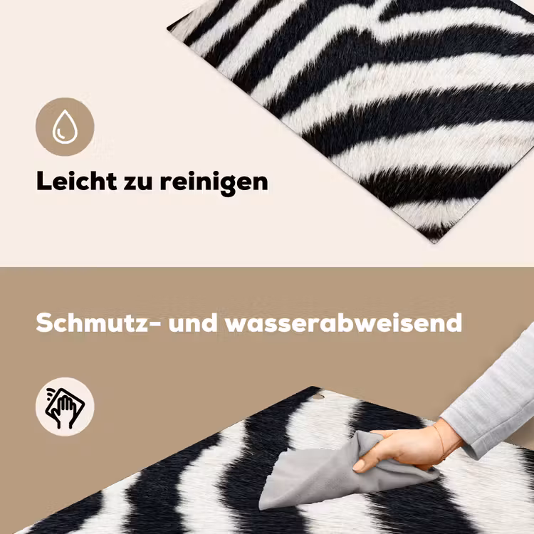 Zebra - Vacht - Klassiek - Zwart - Wit Inductie beschemer met haakjes klein -ky-schoon-de