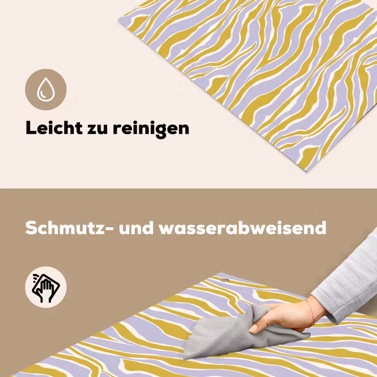 Zebra - Modern - Meerkleurig Inductie beschemer met haakjes klein 777 -ky-schoon-de