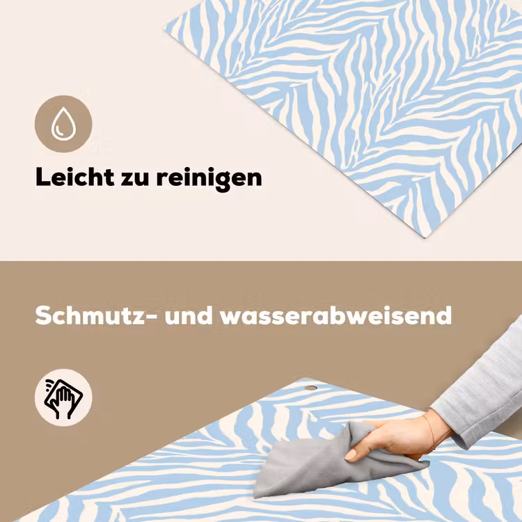 Zebra - Motief - Blauw - Wit Inductie beschemer met haakjes klein 777 -ky-schoon-de