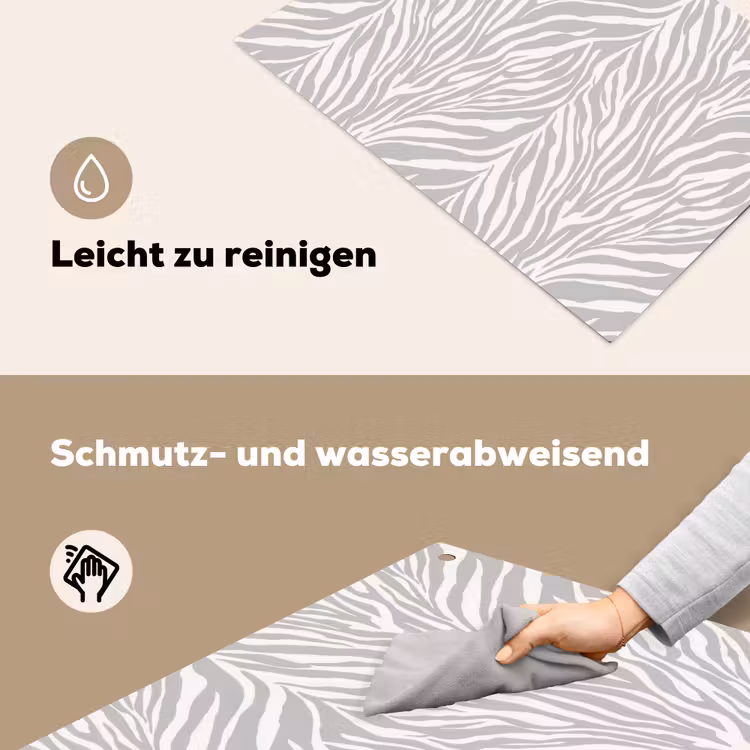 Zebra - Motief - Grijs Inductie beschemer met haakjes klein 777 -ky-schoon-de