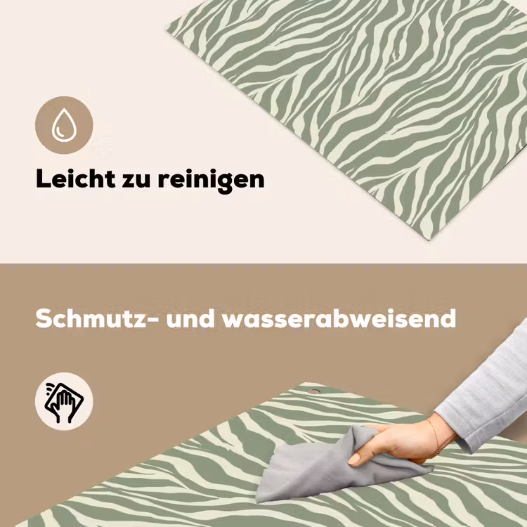 Zebra - Motief - Groen Inductie beschemer met haakjes klein 777 -ky-schoon-de