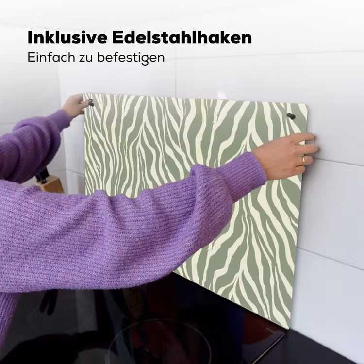 Zebra - Motief - Groen Inductie beschemer met haakjes klein 777 -ky-ophangen-de