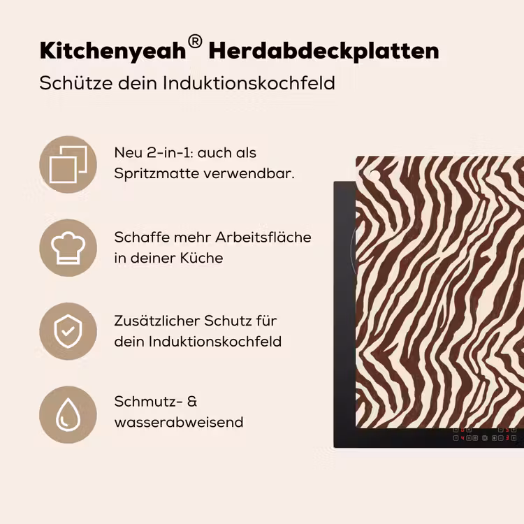 Zebra - Patroon - Zwart - Wit Inductie beschemer met haakjes klein 777 -ky-usp-de