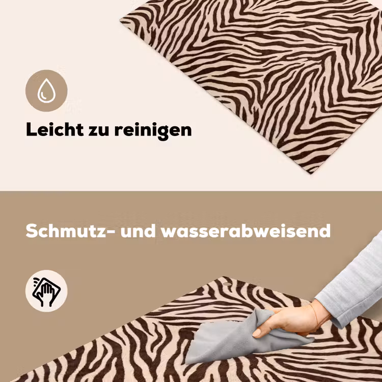 Zebra - Strepen - Bruin Inductie beschemer met haakjes klein -ky-schoon-de