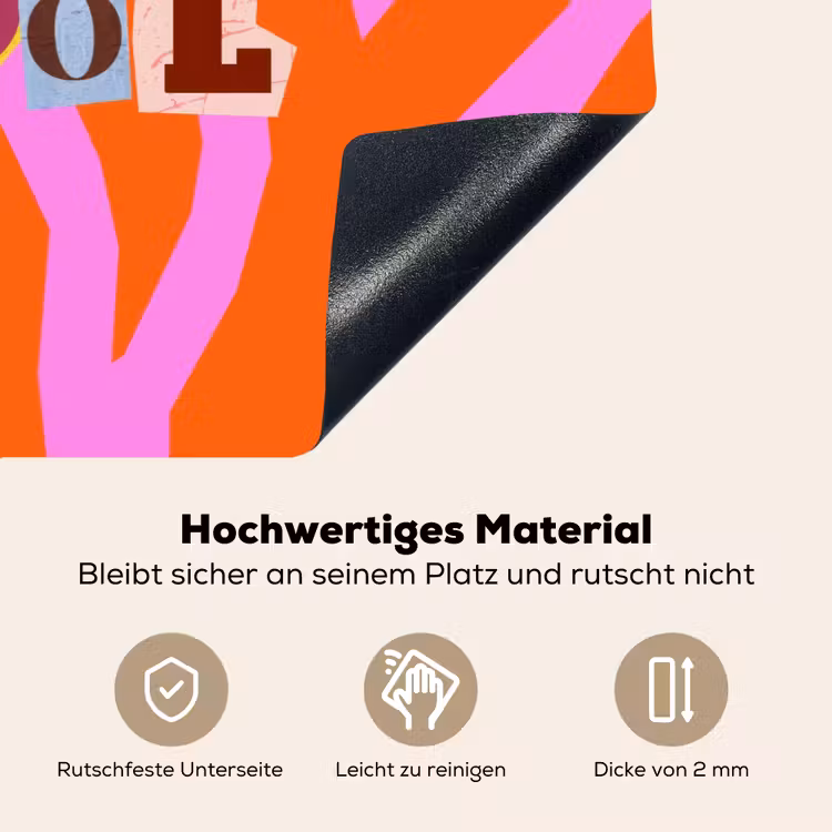 Zebraprint - Grafisch - COOL - Oranje Inductie beschemer met haakjes klein -ky-onderkant-de