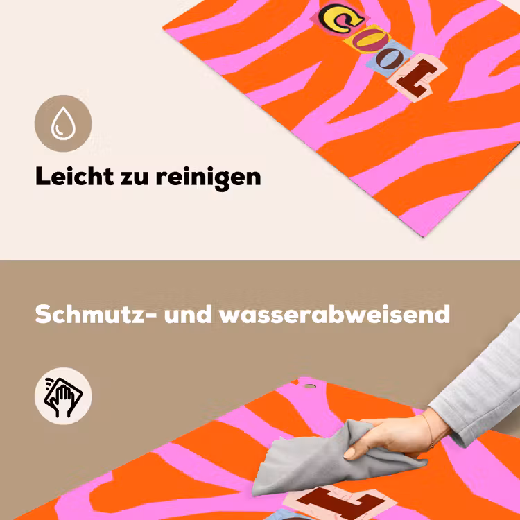 Zebraprint - Grafisch - COOL - Oranje Inductie beschemer met haakjes klein -ky-schoon-de