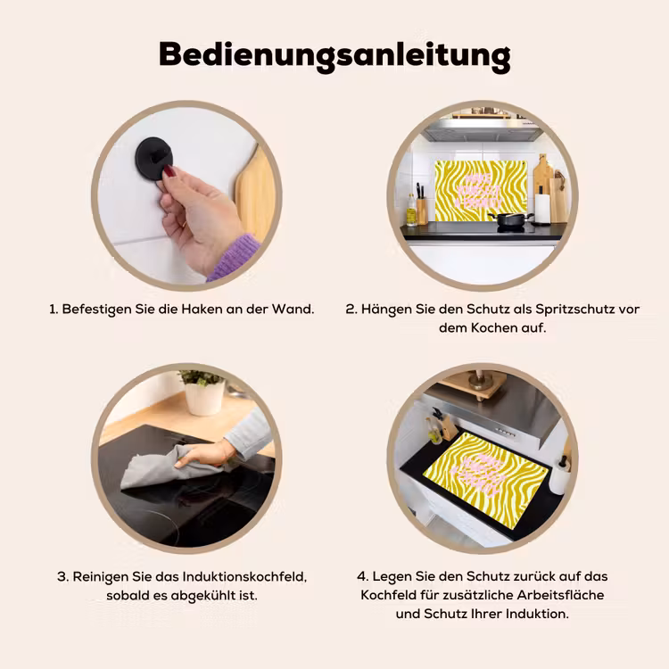 Zebraprint - Priority - Roze Inductie beschemer met haakjes klein -ky-gebruik-de