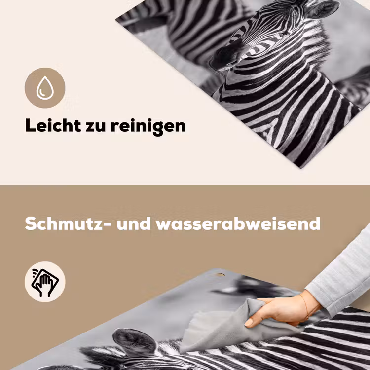Zebra's - Zwart - Wit Inductie beschemer met haakjes klein -ky-schoon-de