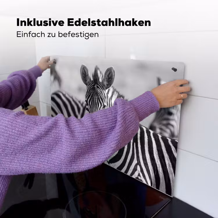Zebra's - Zwart - Wit Inductie beschemer met haakjes klein -ky-ophangen-de