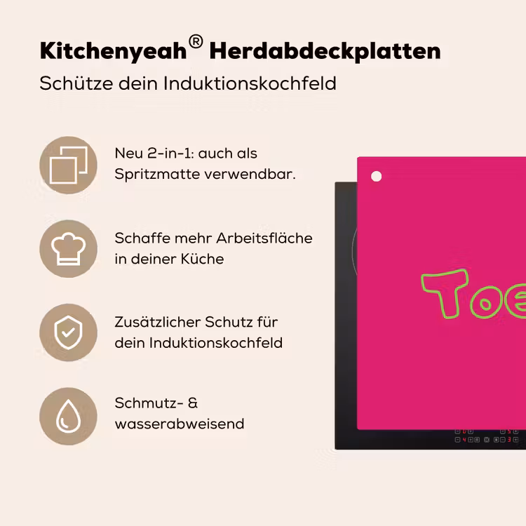 Toedeloe - Groen - Roze Inductie beschemer met haakjes klein -ky-usp-de