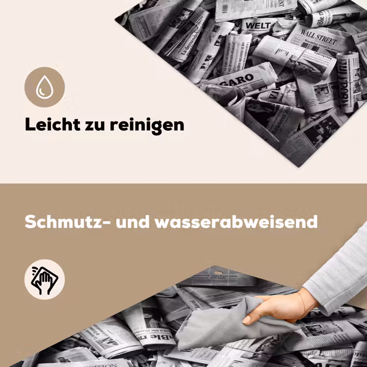 Krant - Stapel - Nieuws - Zwart-wit Inductie beschemer met haakjes klein -ky-schoon-de
