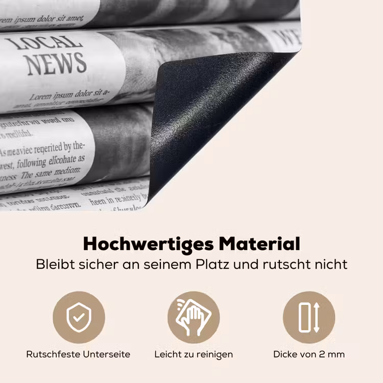 Krant - Stapel - Nieuws - Zwart-wit - Media Inductie beschemer met haakjes klein -ky-onderkant-de